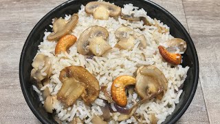 garlic mushroom fried rice | butter garlic mushroom rice | mushroom rice | mushroom fried rice