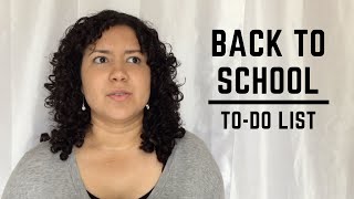 Back to School To Do List