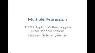 Multiple Regression for Psychology using SPSS