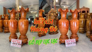 Lộc Bình 1m7x51 Hương Đỏ Nam Phi Gỗ Đều, Vân Đẹp