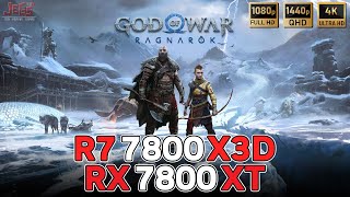 God of War Ragnarok | RX 7800 XT + R7 7800X3D | FHD, QHD, 4K benchmarks