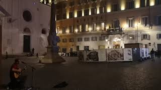 Roma Pantheon/Rome evening/street musician/Уличная музыка Рим