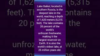 Old and Deepest lake in the World... #lake #worldgeography #gk