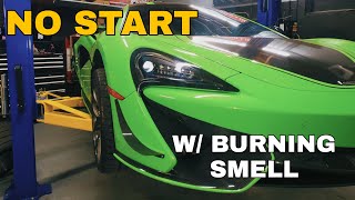 McLaren 570S No Start, Burning Smell: Don't Buy $2200 Starter!!! Flywheel Damage, Clutch Access