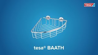 How to use the round, chromed tesa® Baath corner basket