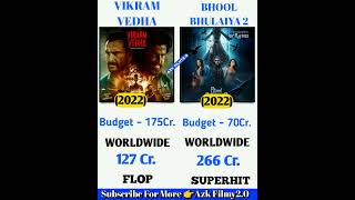 Vikram Vedha vs Bhool Bhulaiya 2 Movie Comparison #shorts #shortvideo #youtubeshorts #viral