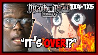 EREN DIES WTF??? | AOT HATER REACTS TO ATTACK ON TITAN EPISODES 1X4 - 1X5