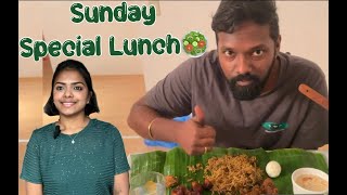 வாழை இலை விருந்து || Sunday Special Lunch on a Banana Leaf 🌴🍗🍲🥘