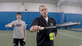 CoachED Weiss CONTINENTAL GRIP Drill bouncing the ball with the backhand