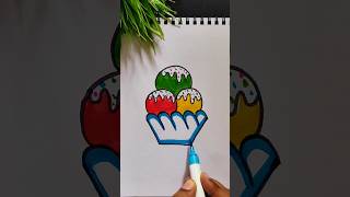 Simple Step to draw a Cup Icecream #shorts #youtubeshorts #ytshorts #viralvideo #satisfying #art