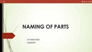 NAMING OF PARTS BY HENRY REED SUMMARY