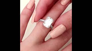 5 CT Emerald Cut D E F - VVS Moissanite Diamond Engagement / Wedding Ring