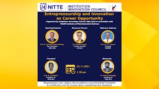 Workshop on “Entrepreneurship and Innovation as Career Opportunity”