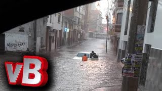 Lluvia y granizada causa susto en la ciudad de Sucre Bolivia