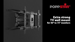 Poppstar TV Wall Mount Swivel Extra Strong for Flat & Curved Monitors 40" - 75" max. 45.5kg/600x400