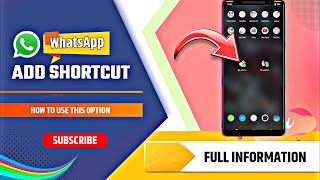 WhatsApp Me Add Shortcut Option Kya Hai || व्हाट्सएप में ADD SHORTCUT क्या है, इसका USE कैसे करें ||