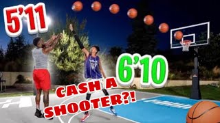 Cash is a Shooter... | Cashnasty 1v1 Basketball Against 6'10 Kristopher London!