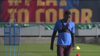 Dembélé continues comeback as first team prepare