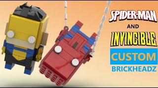 Custom LEGO Spider-Man and Invincible Brickheadz showcase