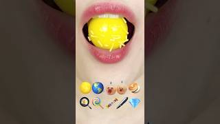 ASMR EMOJI FOOD 🌕🌎🥯🍳🍭🖊️💎 이모지 먹방 (sped up)