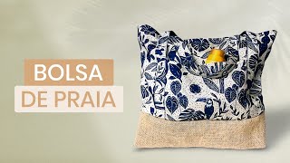 BOLSA DE PRAIA -  Com bolso - Muito fácil  - Passo a passo