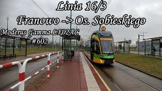 Poznań Linia 16/3 Kierunek Os. Sobieskiego.Moderus Gamma LF02AC #602