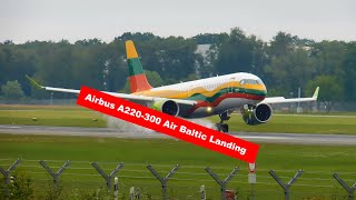 Hamburg Airport 🛫Air Baltic Airbus A220-300 Touches Down - Watch It Up Close!😉😉😉