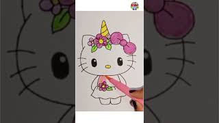 Hello kitty Unicorn drawing for kids and tollders