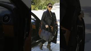 Kim Kardashian's black street outfit#celebrity #beauty #fashion #short