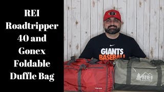 Gonex Foldable Duffel Bag and REI Roadtripper 40 Side by Side