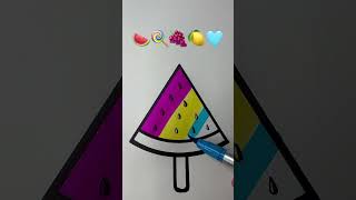 Satisfying creative art 🍉🍭🍇🍋💧#viral #trending #youtubeshorts #coloring #painting #artwork #wate