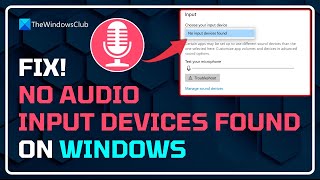 No audio input device found on Windows