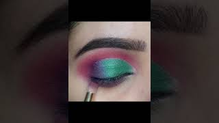 Pink Green Eye Makeup Tutorial/#shorts/#zubariafaheem