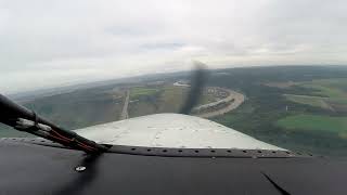 EDRK Koblenz airport, Germany. Descending and landing on Mooney M20C