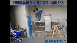 Euromair Minijet 120 airless pump spraying Siniat A-PI 70