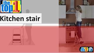 2-Step Household Folding Step Stool | Fold-out kitchen stairs make it possible to reach tall shelves