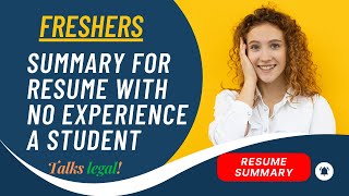 Summary For Resume With NO Experience II How To Write Professional Resume - 3 Best Summaries