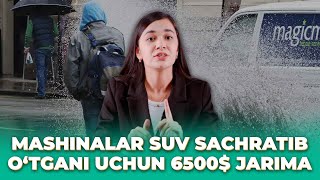 Mashinalar suv sachratib o’tgani uchun 6500$ jarima | Huquqiy axborot