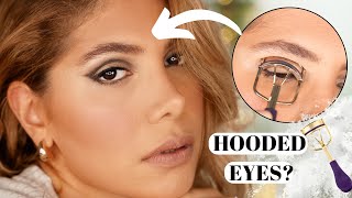 Easy Eyeliner Technique on Hooded Eyes using a Lash Curler | Graphic Eyeliner on Hooded Eyes