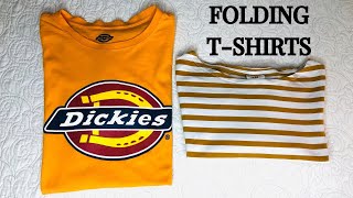 How To Fold T-SHIRTS| Space Saving Hacks| Organising Tips for Travelling & Shelves| 2 Methods