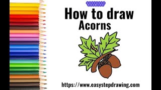 How to draw Acorns | easystepdrawing