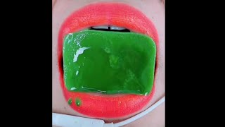 ASMR Matcha Green Tea Ice Cube Eating Sound #Shorts Mukbang SatisfyingVideo