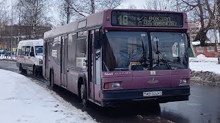 Автобус Борисова МАЗ 103.003 госномер АВ 0443-5 маршрут 3б