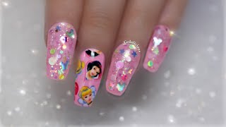 Disney Princesses | Girly Glitter  Nail Art