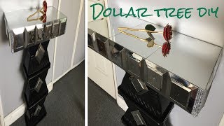 Dollar tree DIY/ Mirrored side table so glamorous!