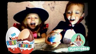 The Kids Open Kinder Eggs In Their Halloween Costumes