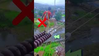 insulator 😲এর ওপরে হাঁটছে🏃#youtubeshorts #trending #new #shorts #youtubeThe Life Of A LinemanWhat