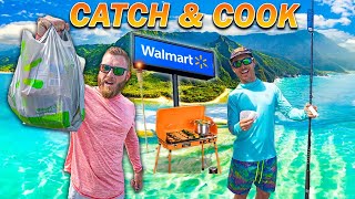 WALMART Catch Clean Cook ON AN ISLAND! (WORLDWIDE CHALLENGE)