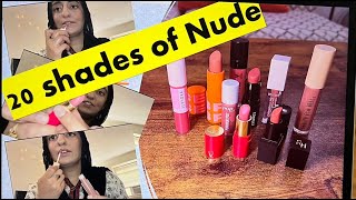 trying out ALL of my NUDE LIPSTICKS!