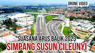 Suasana Lalu Lintas Arus Balik di CILEUNYI INTERCHANGE - Bandung | Drone Footage